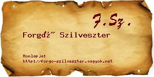 Forgó Szilveszter névjegykártya