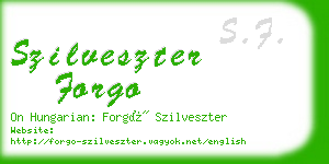 szilveszter forgo business card